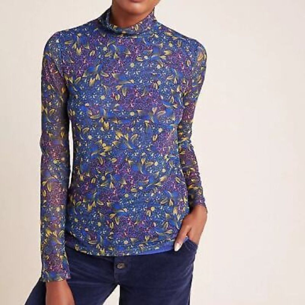Anthropologie Gauzy Lined Turtleneck Top - Picture 4 of 10